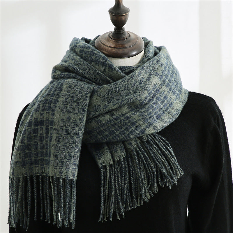 New Cashmere Winter Women's Warm Print Plaid Scarf