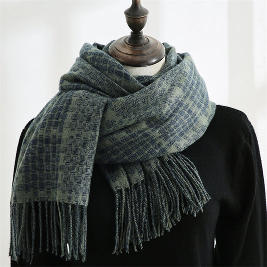 New Cashmere Winter Women's Warm Print Plaid Scarf
