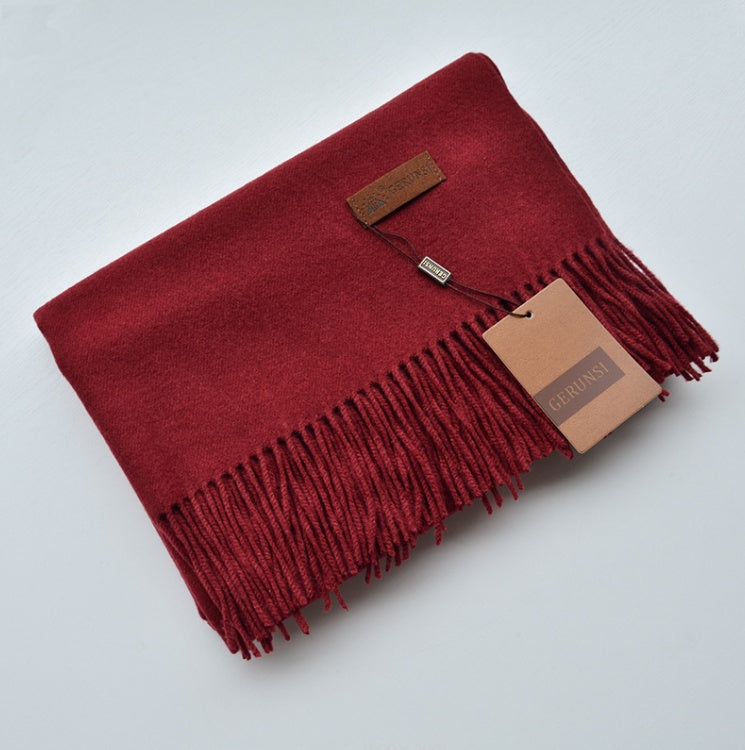 Fashion Women's Solid Color Cashmere Warm Scarf