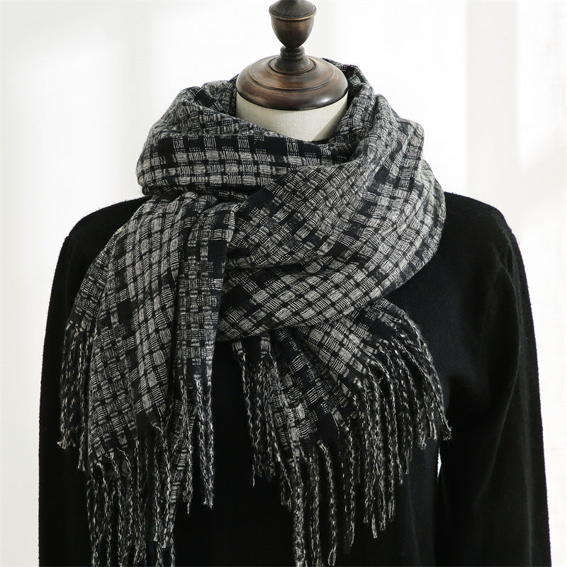 New Cashmere Winter Women's Warm Print Plaid Scarf