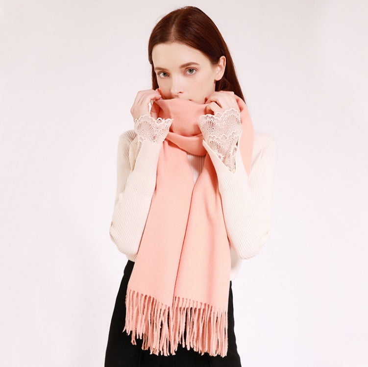 Fashion Women's Solid Color Cashmere Warm Scarf