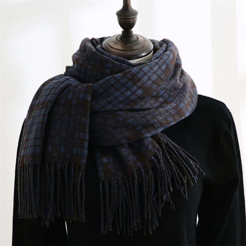 New Cashmere Winter Women's Warm Print Plaid Scarf