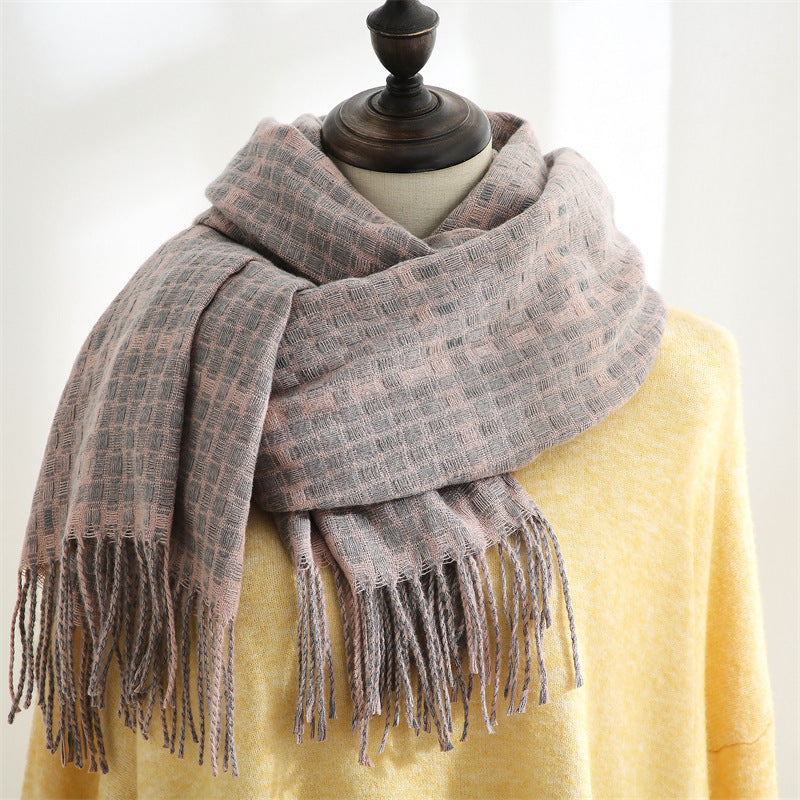 New Cashmere Winter Women's Warm Print Plaid Scarf