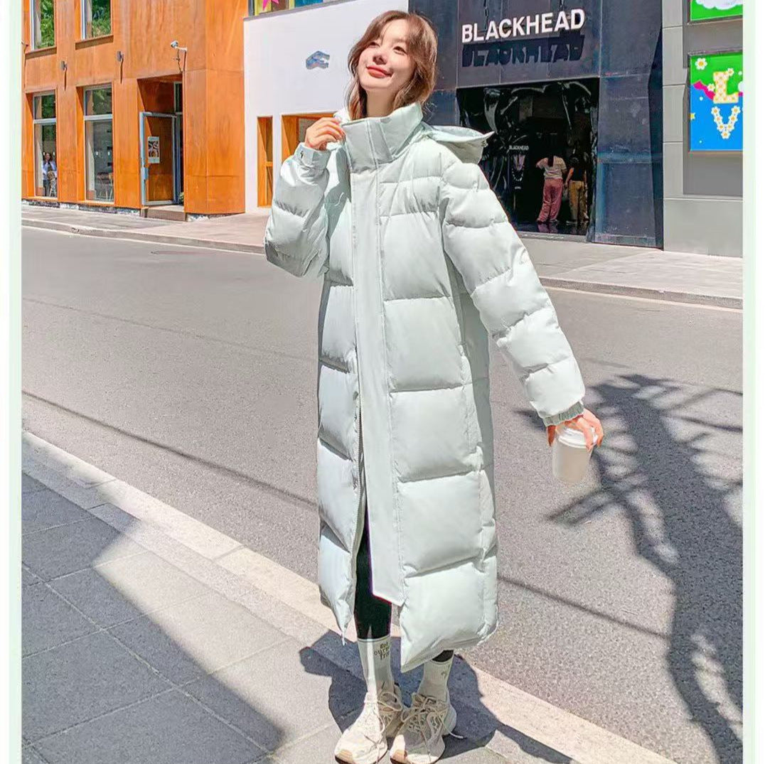 Men And Women Couple Extended Over-the-knee Winter Thickened White Duck Down Coat