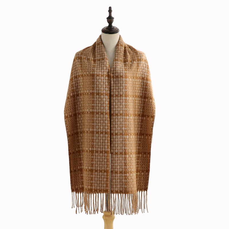 New Cashmere Winter Women's Warm Print Plaid Scarf