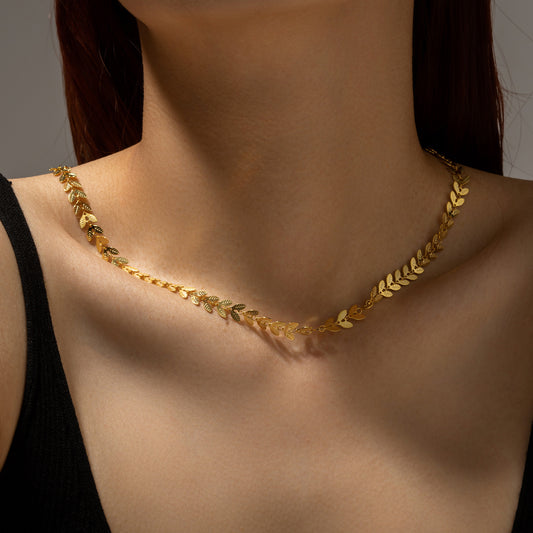 Women's All-match S925 Sterling Silver Leaf Necklace