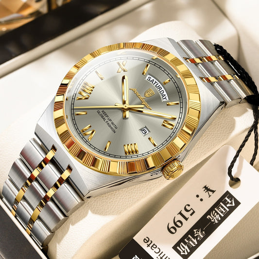 Trendy Men's Night Light Waterproof Watch