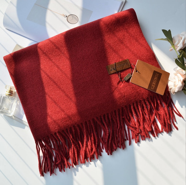 Fashion Women's Solid Color Cashmere Warm Scarf